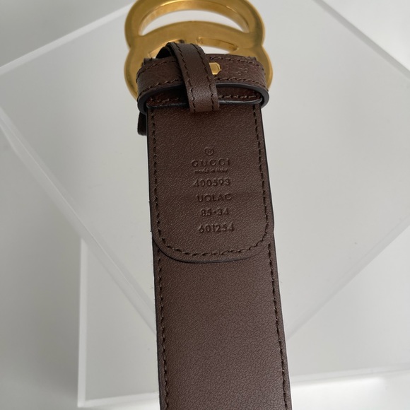 Gucci Double G Buckle GG Supreme Canvas & Leather Belt Brown - Picture 4 of 6